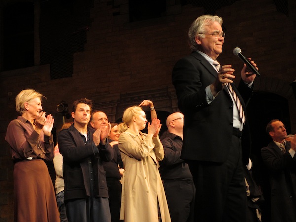 Bill Kenwright speaking to the audience after the final performance of Blood Brothers.