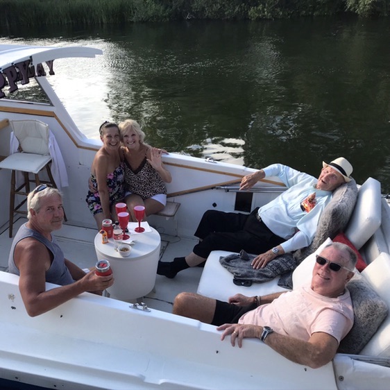 Lyn Paul pictured with her family, celebrating her dad's 93rd birthday.