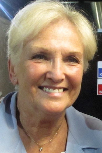 Lyn Paul, pictured outside the Palace Theatre, Manchester on Saturday, 26th May 2018.