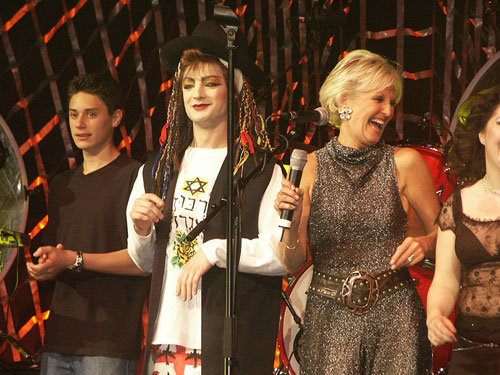 Lyn Paul with members of the Taboo cast.