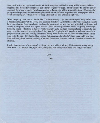 New Seekers' Official Fan Club Newsletter, Winter '72-73.