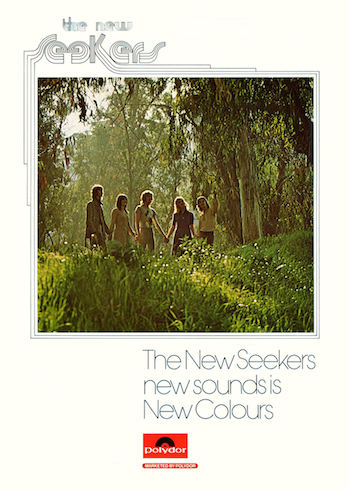 Advertisment for the New Seekers' album 'New Colours' from the Royal Variety Performance programme.
