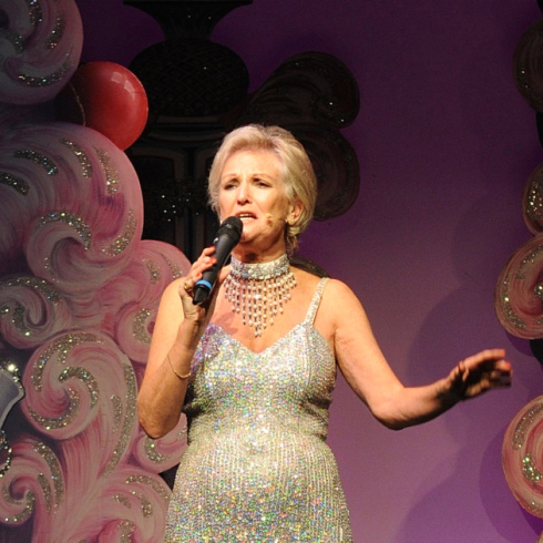 Lyn Paul on stage in The Cromer Christmas Show 2014.
