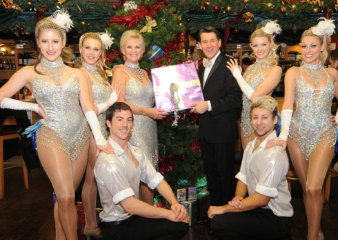 Lyn Paul, Olly Day and the cast of The Cromer Christmas Show 2014.