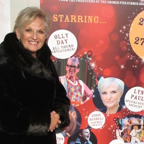 Lyn Paul on Cromer Pier, 29th November 2014.