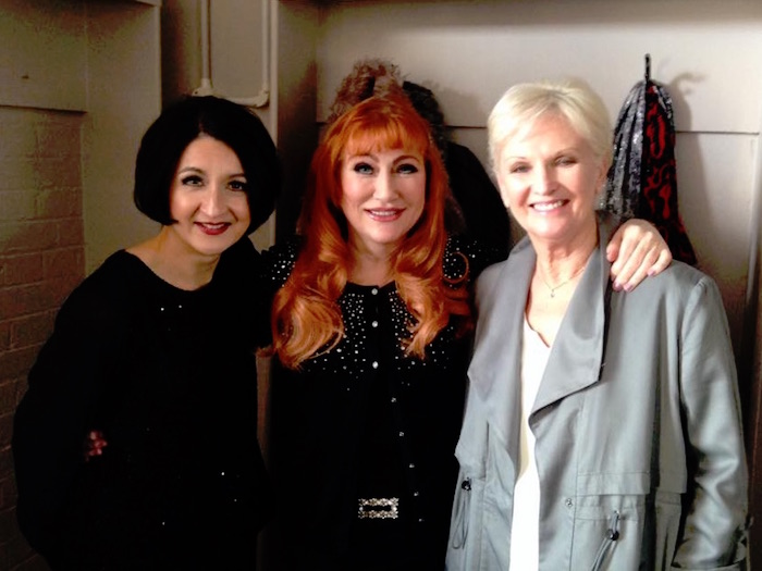Jessica Martin, Rose Marie and Lyn Paul backstage at the Theatre Royal, Windsor.