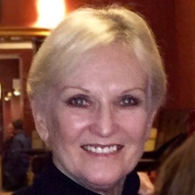 Lyn Paul in the theatre bar at Richmond Theatre.